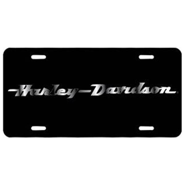 Harley-Davidson Black and Grey Acrylic Mirror Tag