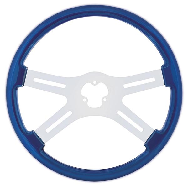 18" Blue Painted Wood Steering Wheel