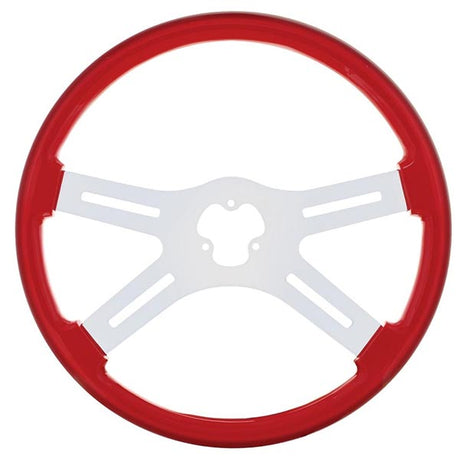 18" Red painted wood steering wheel