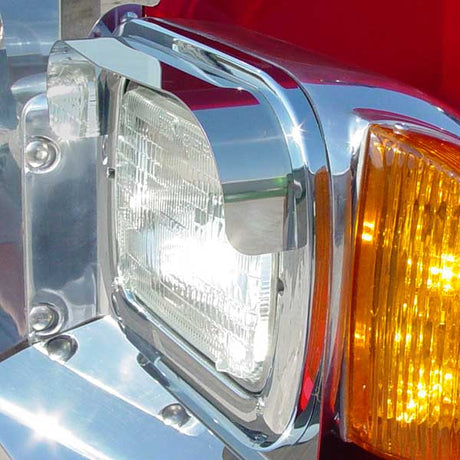 Stainless steel single headlight visors (PR)