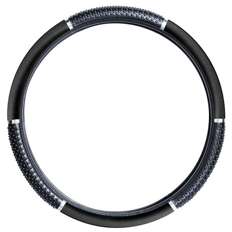 Black matte steering wheel cover black grips 18"