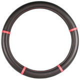 Black with Red Trim Steering Wheel Cover 18"