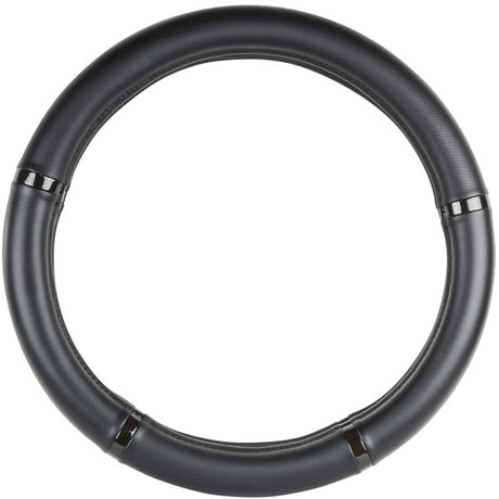 Black carbon fiber steering wheel cover 18" (variant 2)