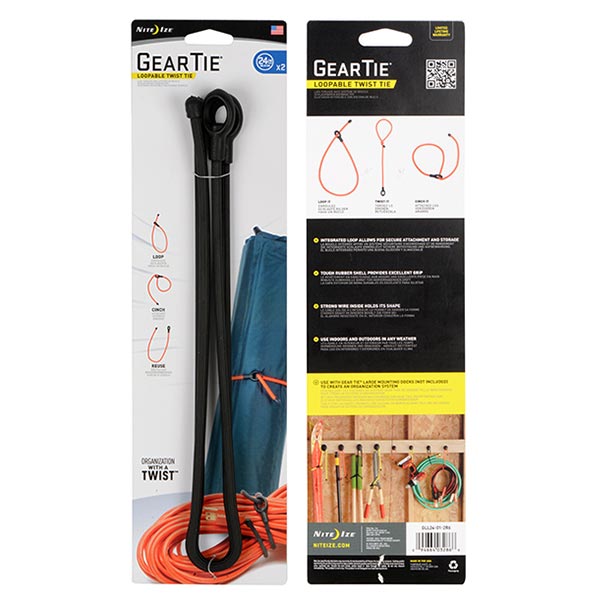 24" Black Loopable Twist Tie