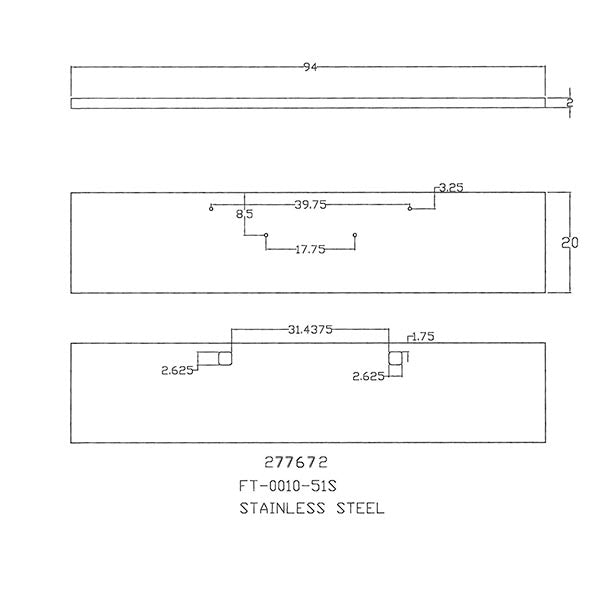 KW W900B 2011+ nv W900B SS 20" Boxed End Bumper