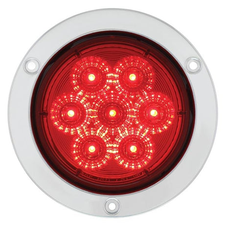 Close-up of 4" Red 7 LED deep dish S/t/t light