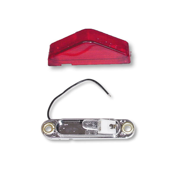 RED TRIANGLE MARKER LIGHT WITH CHROME BASE