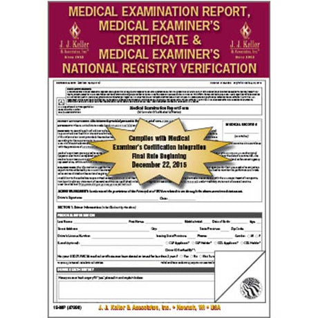 Medical exam report, certificate and verification