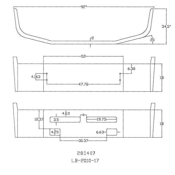 Volvo VNL610, VNL660, VNL770 18" Chrome Bumper