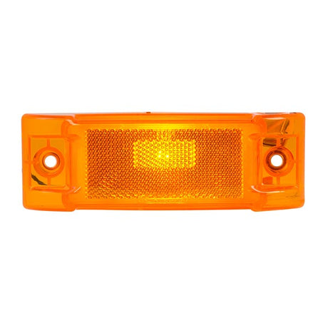 Rectangular sealed marker light with reflector lens, close-up