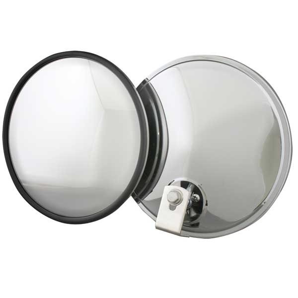 7" Stainless Steel Convex Mirror Offset Mount