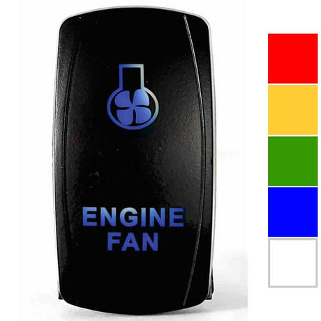 Engine fan LED rocker switch