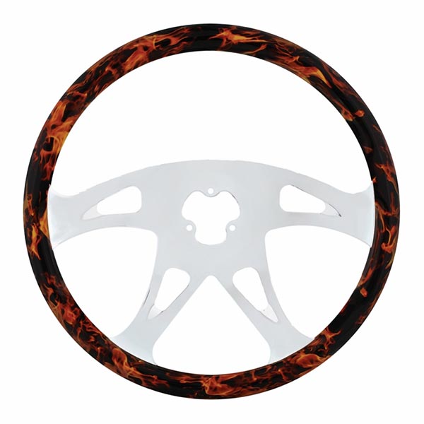 4 Spoke Boss Flame Steering Wheel 18"