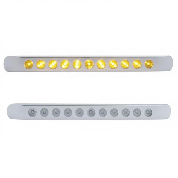 17" Amber 11 LED Turn Signal Light Bar with Bezel