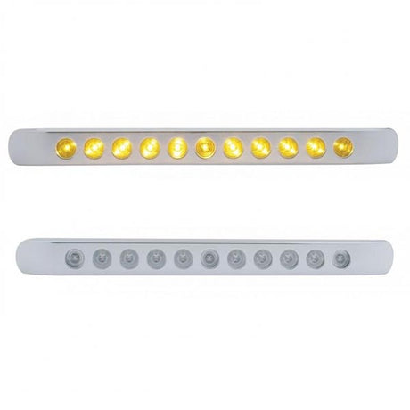 17" Amber 11 LED turn signal light bar with bezel