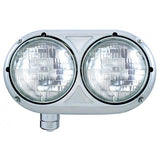 Peterbilt 359 Stainless Steel Dual Headlight with Halogen H4 Bulb