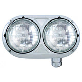 Peterbilt 359 Stainless Steel Dual Headlight with Halogen H4 Bulb
