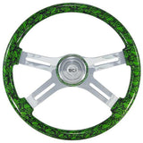18" Small Skull Print 4 Spoke Steering Wheel