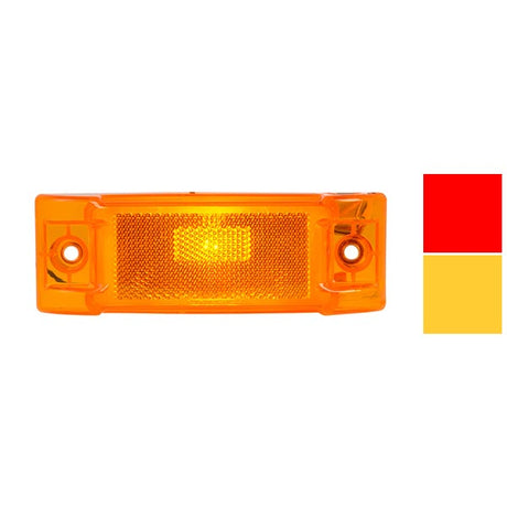 Rectangular sealed marker light with reflector lens