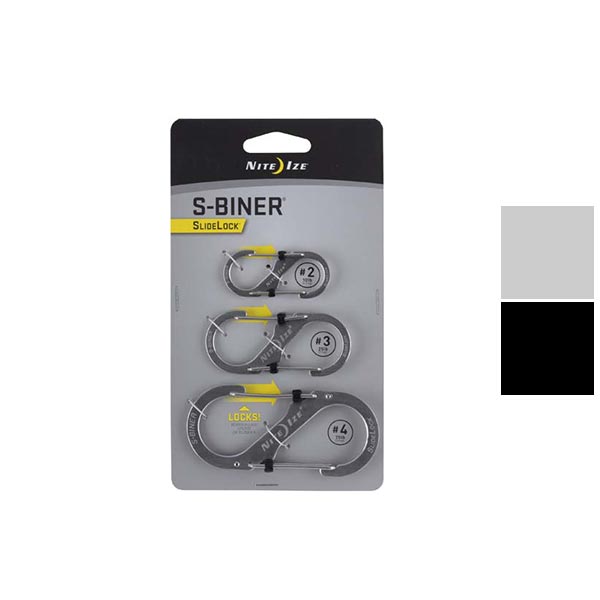 Stainless Steel S-Biner SlideLocks 3PK1
