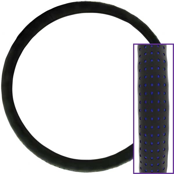 Perforated Leather Steering Wheel Cover 18"