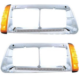 Freightliner FLD 14 Amber/Clear LED Headlight Bezel with Turn Signal