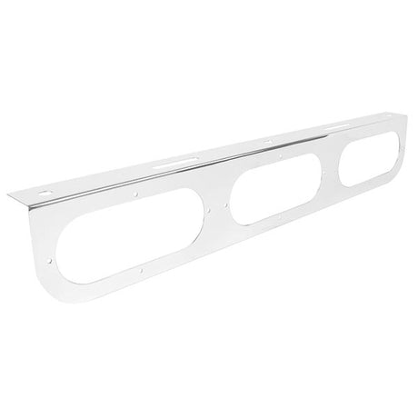 Chrome L shaped bracket w/ triple oval light holes