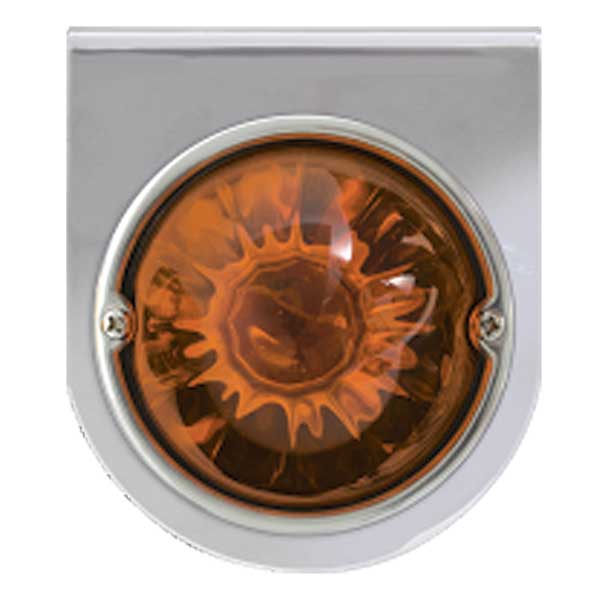 Stainless Bracket with Dark Amber Glass Light