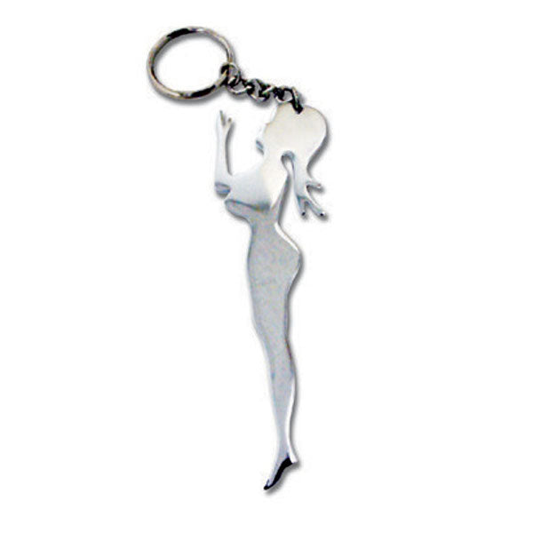 Chrome Standing Lady Key Chain