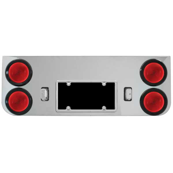 Chrome Rear Center Panel with Four 4" Inc. Lights