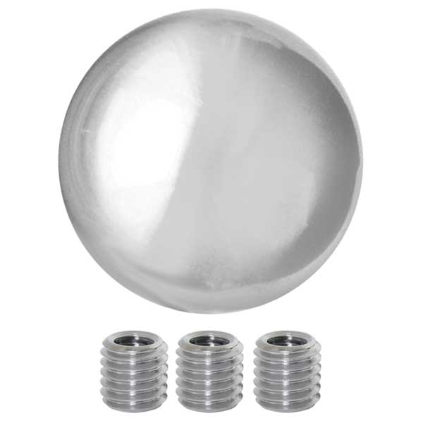 Chrome Aluminum Ball Gear Shift Knob with 3/8" - 24, 3/8" - 16, and 5/16" - 18 Threaded Inserts