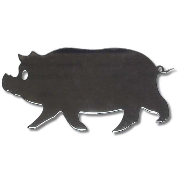 Chrome Small Pig Cut Out Tape Mount Right