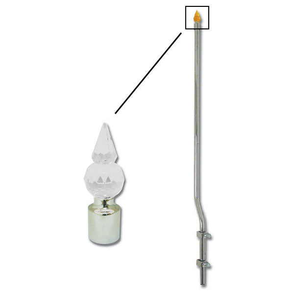 Chrome Bumper Guide w/ Clear Crystal Pyramid 7/8"