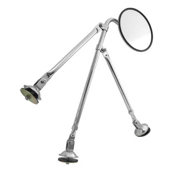 Stainless Steel Tripod Fender Mount Safety Mirror Assembly with 8.5" Wide Angle Convex Mirror