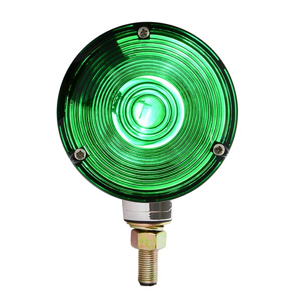4" Green Single Face Incandescent Pedestal Light