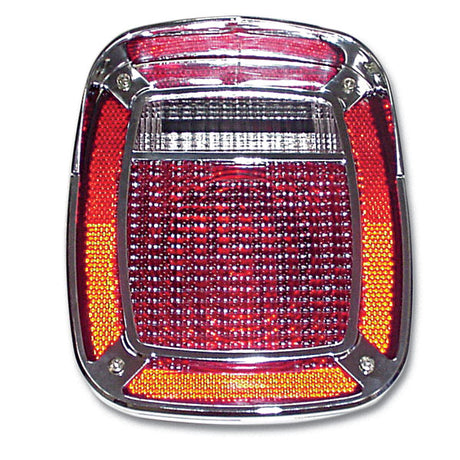 Chrome bezel with visor for rectangle combo light