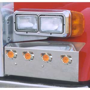 Peterbilt 379 fender guards with lights and bezels for semi trucks