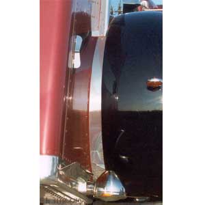 Peterbilt 359 inner fender trim stainless steel for semi trucks