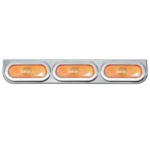 Stainless Steel 3 Oval Light Bracket with Lights