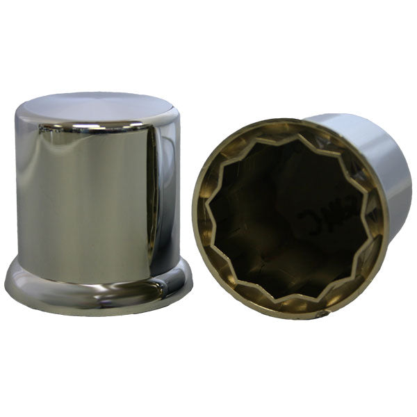 33mm Chrome Plastic Top Hat Nut Cover - Push On