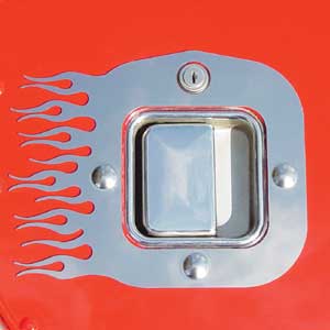 Peterbilt flames door latch key hold trim (PR) for semi trucks