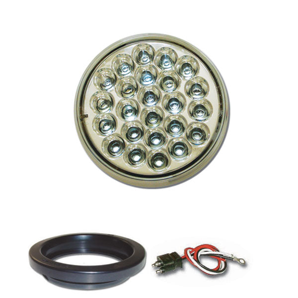 4" Round Pearl LED Light with Grommet & Pigtail