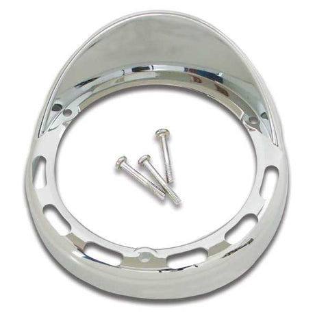 Chrome plastic rim with visor upside down for 4"