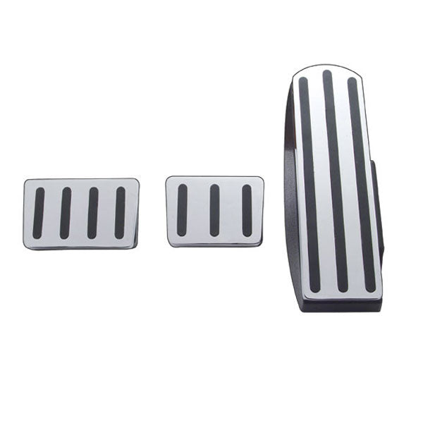 Peterbilt, Kenworth, Freightliner Chrome Pedal Set with Black Rubber Inserts