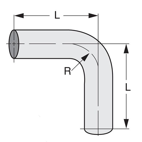 5"D x 9"L x 5"R 90 Degree Steel Elbow Plain End
