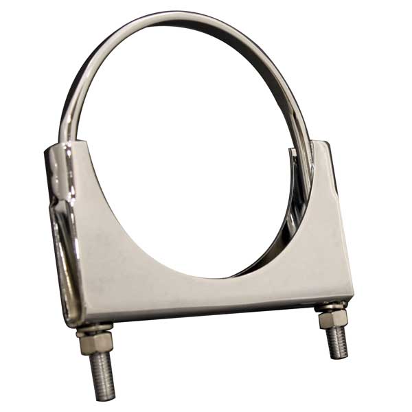4"D Chrome Welded Saddle Clamp Flat U-Bolt