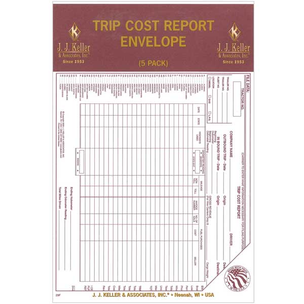 Trip Cost Report Envelopes (5 PK)
