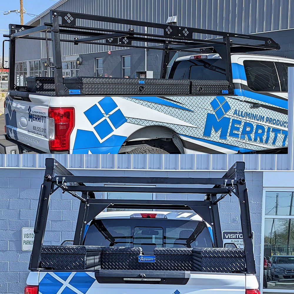 12.5FT Textured Black Ladder Rack for Pickup Truck with 6FT to 8.5FT Beds