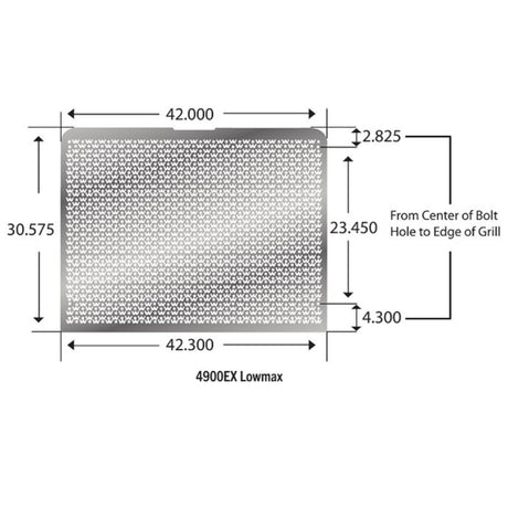 WS 4900EX Lomax horizontal 5/16" oblong punched grille, close-up