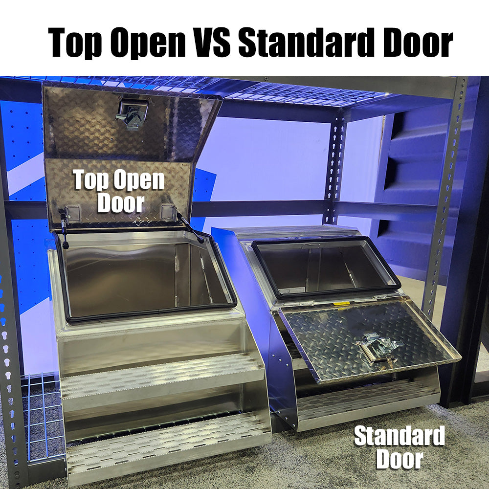 18"L Top Opening Aluminum Step Box with Diamond Plated Lid